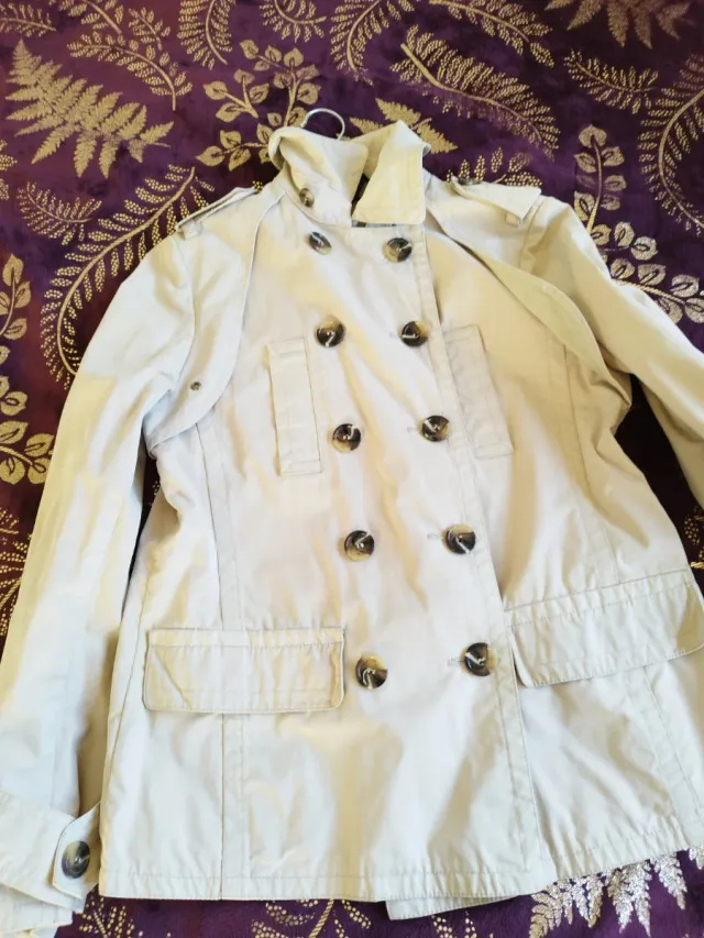 Gabardina Massimo Dutti Mujer Beige