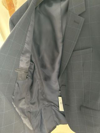 Americana de cuadros azul hombre