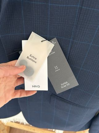 Americana de cuadros azul hombre