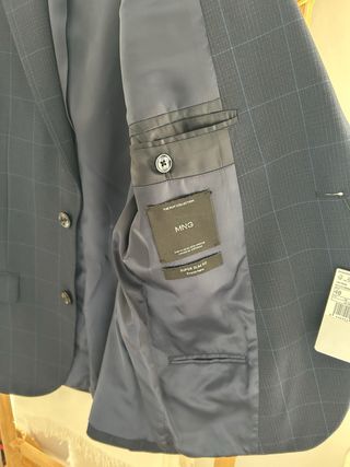 Americana de cuadros azul hombre