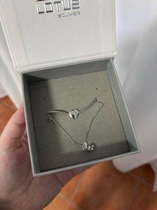Pulsera Lotus Corazón Plata
