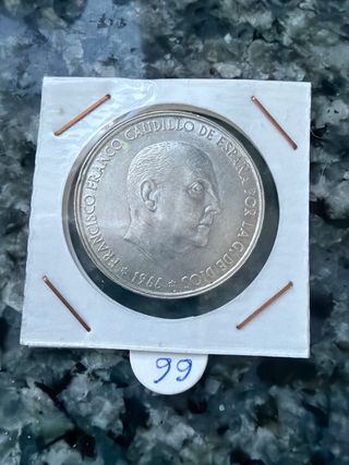 5 moneda, Francisco Plata, 100 Pts. 1966 -66