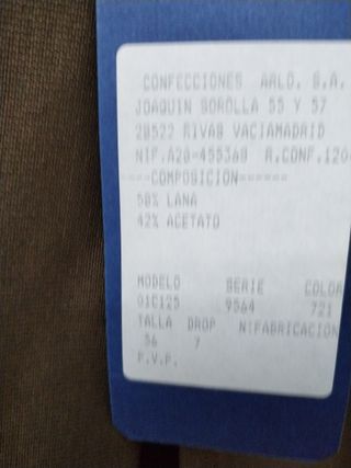 Traje de Verano marrón, talla 56