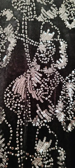 Abrigo Terciopelo Lentejuelas y Abalorios Talla S