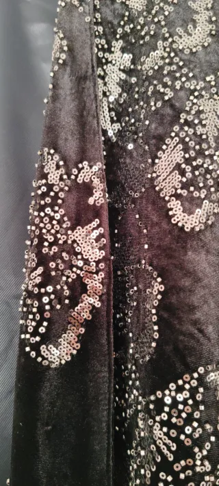 Abrigo Terciopelo Lentejuelas y Abalorios Talla S