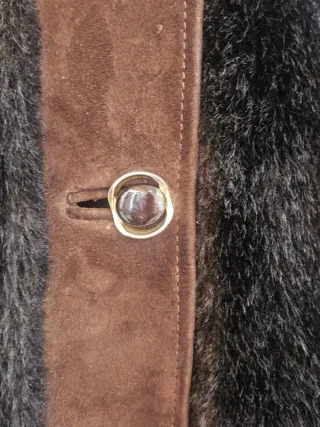 Abrigo vintage 70s francés piel sintetica M/L