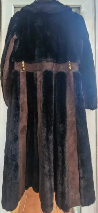 Abrigo vintage 70s francés piel sintetica M/L