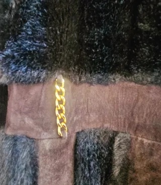 Abrigo vintage 70s francés piel sintetica M/L