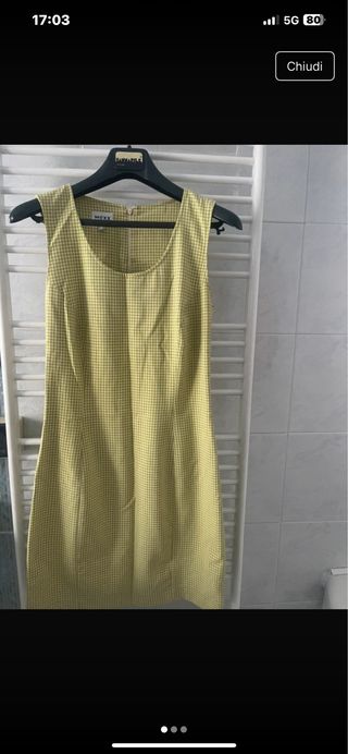 Vestito a quadretti verdino giallo taglia 40