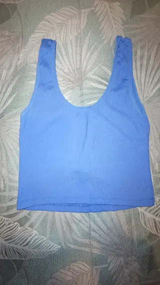 Crop top tirantes azul