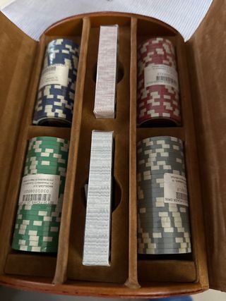 Maletín de cuero para póker