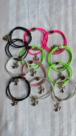 Set 12 Elastici Capelli con ciondolo Angelo