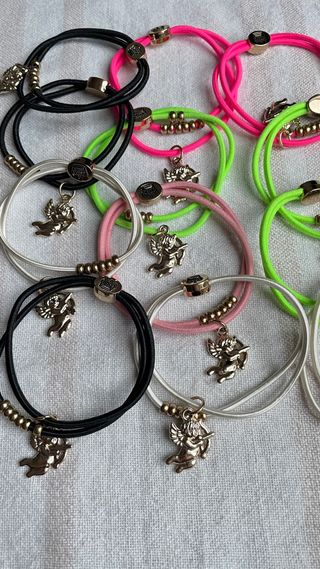 Set 12 Elastici Capelli con ciondolo Angelo