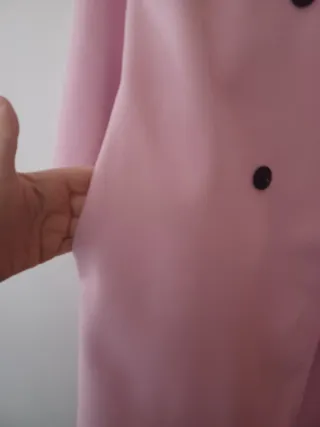 HOY! Abrigo largo de paño color rosa