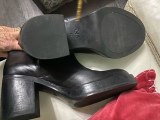 Botas Zara Piel Talla 40 Negras