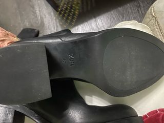 Botas Zara Piel Talla 40 Negras