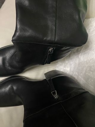 Botas Zara Piel Talla 40 Negras