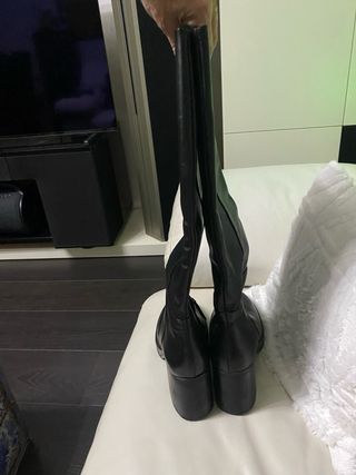 Botas Zara Piel Talla 40 Negras