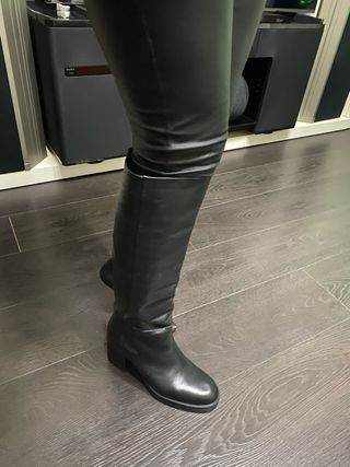 Botas Zara Piel Talla 40 Negras