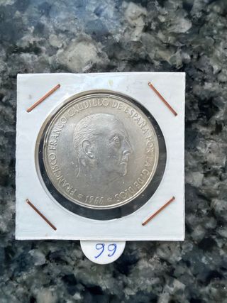 Moneda 100 Pts Francisco Franco 1966 Plata