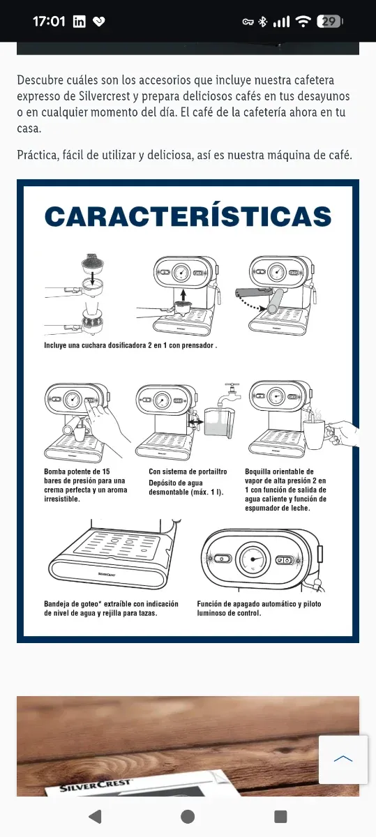 Cafetera Expreso Silver Crest