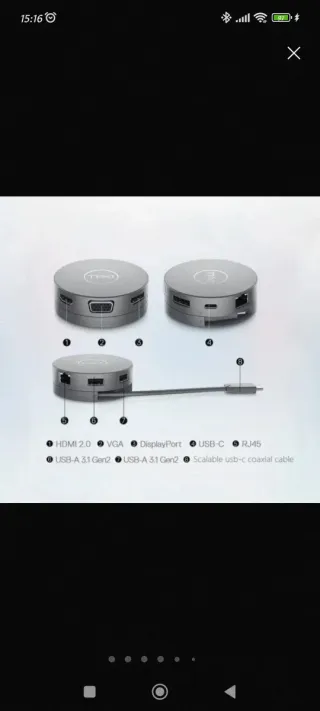 Adaptador Dell Pro DA310 USB-C 7 en 2