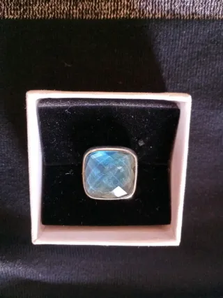 Anillo Luxenter Azul y Plateado. Talla 14.