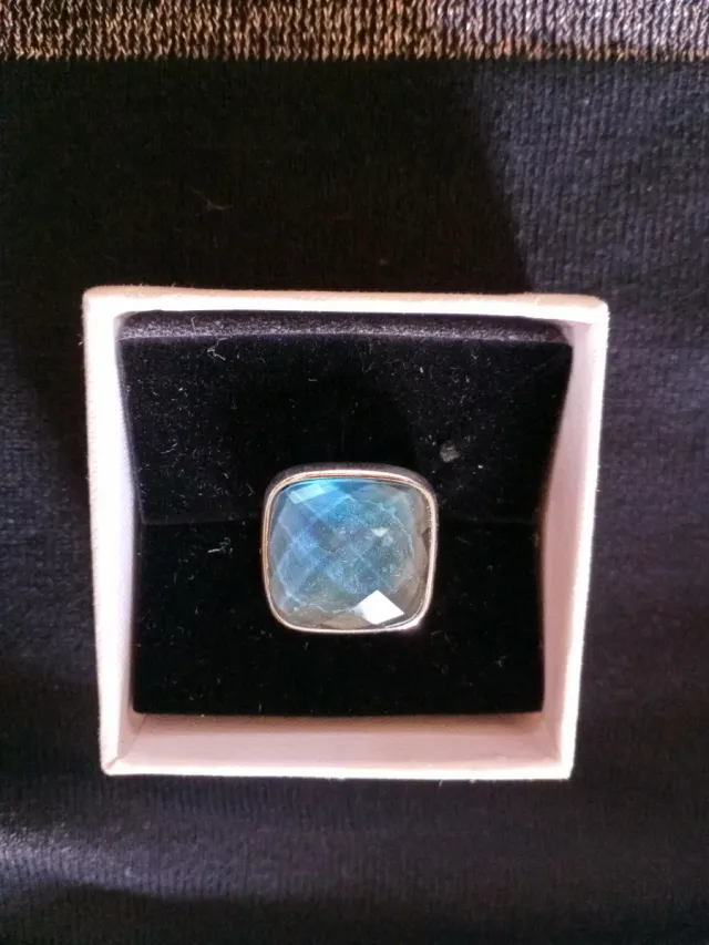 Anillo Luxenter Azul y Plateado. Talla 14.