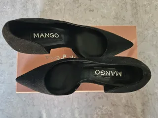 Zapatos tacón asimétricos negros Mango