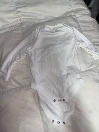 Body manga larga bebé blanco