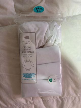 Body manga larga bebé blanco