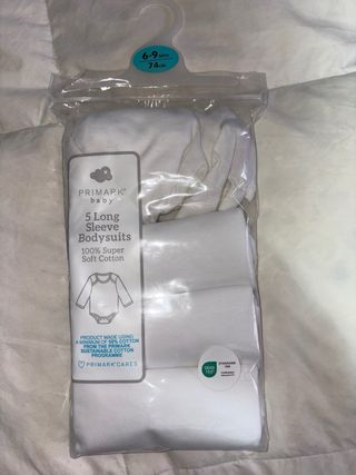 Body manga larga bebé blanco