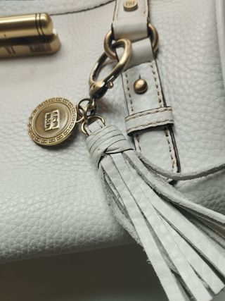 Bolso Gloria Ortiz blanco y dorado