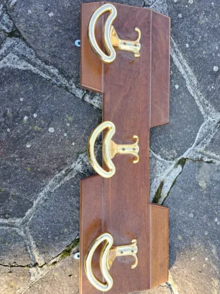 Appendiabiti legno e metallo dorato