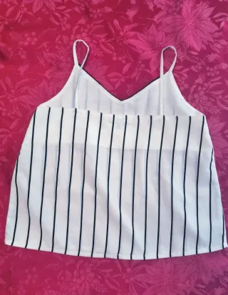 Elegante top tirantes, rayas, para niña