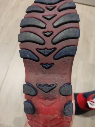 Botas de nieve para niños azul y rojo