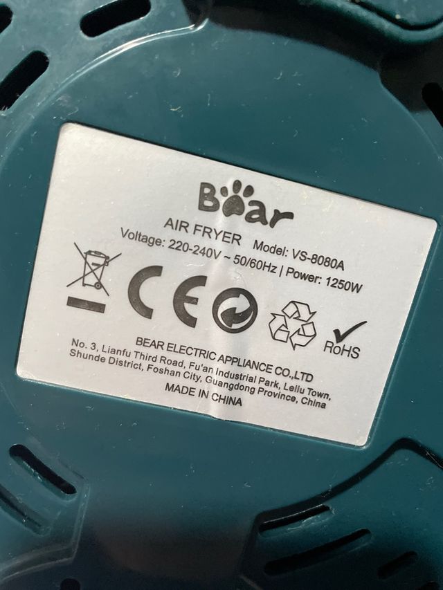 Freidora de aire color verde