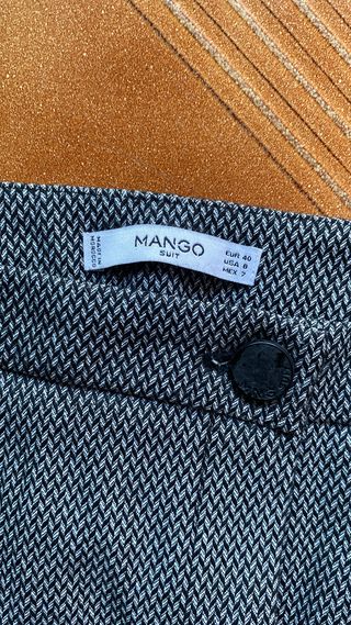Pantalón Zara Cuadros Gris Talla M