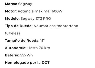 Segway ZT3 Pro Patinete Eléctrico