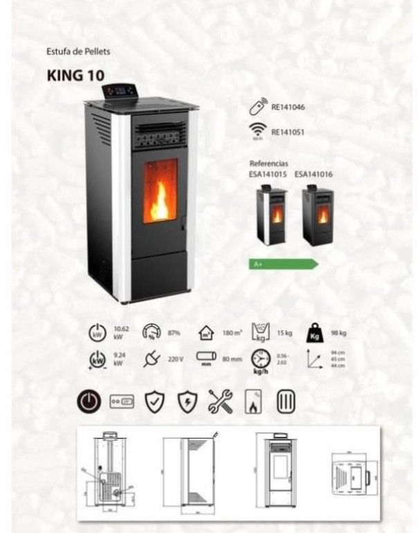 Estufa Pellets  10kW Nueva a estrenar ESC61007GRA