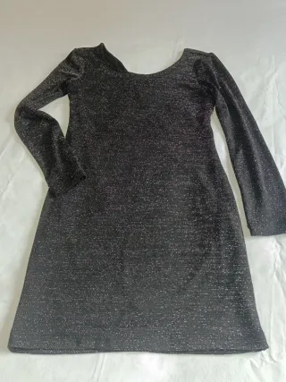 Vestido fiesta Amisu plateado espalda descubierta