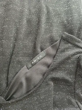 Vestido fiesta Amisu plateado espalda descubierta