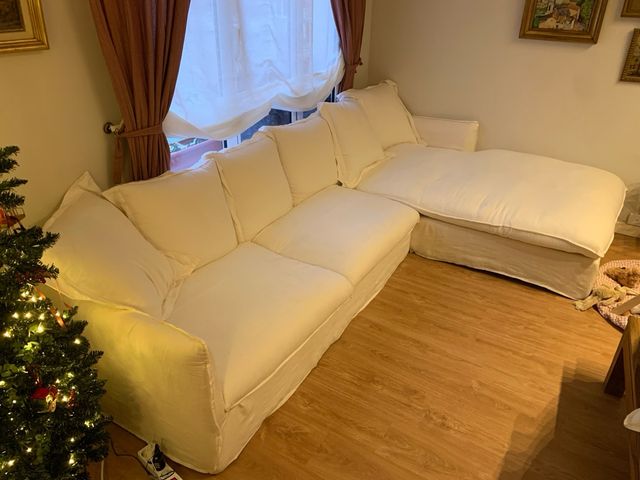 Sofá Cheslong Lino Blanco