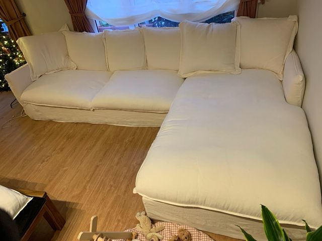 Sofá Cheslong Lino Blanco