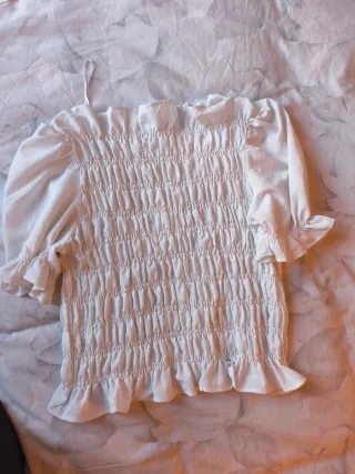 Blusa fruncida blanco roto