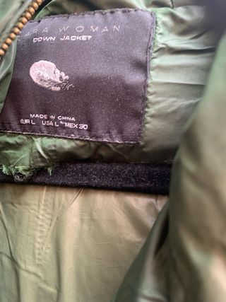 Plumas Zara Verde Talla XL