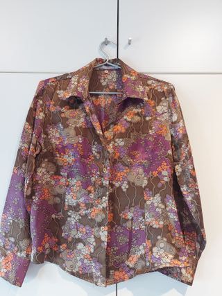 Camisa Seda Estampada Talla M