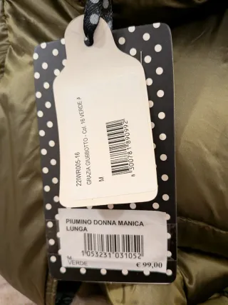 Giacca piumino verde taglia M