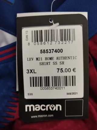 Camiseta Oficial Levante U.D. Macron XXXL