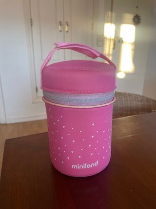 Termo Miniland y bolsa térmica rosa